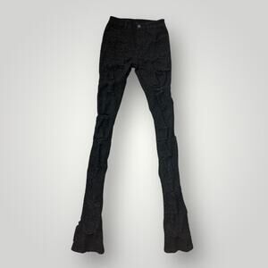 Guapi Pants Unisex 28 L44 Black Lace Distressed Limited Edition Aaron Wilhelm